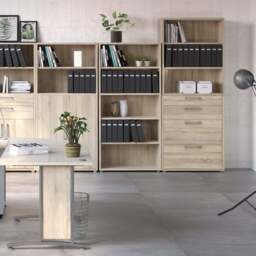 Prima Bookcase 2 Shelves with 2 Drawers 2 File Drawers in Oak - thumbnail 5