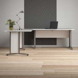 Prima Desk 150cm in White with Silver Grey Steel Legs - thumbnail 6