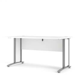 Prima Desk 150cm in White with Silver Grey Steel Legs - thumbnail 4