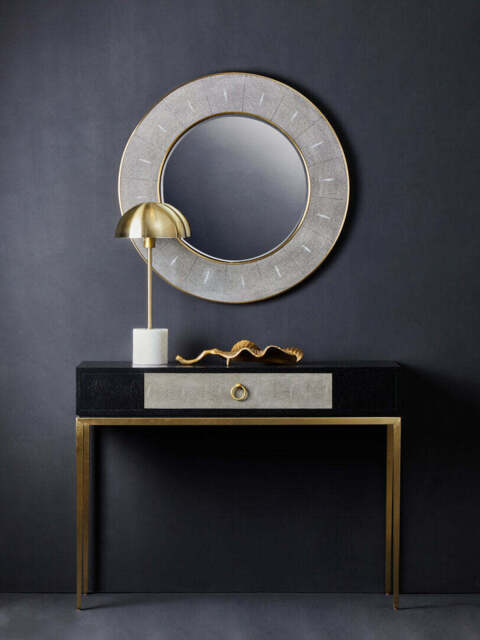 Langham Wall Mirror – Grey Shagreen Finish - image 1