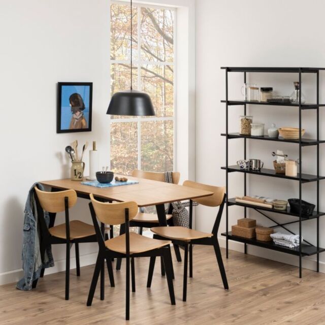 Roxby Dining Chairs in Black and Oak Set of 2 - image 1
