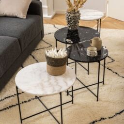 Avila Side Table with White Marble Top 52x40cm - thumbnail 2