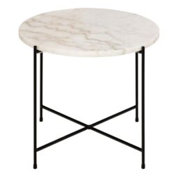 Avila Side Table with White Marble Top 52x40cm - thumbnail 4