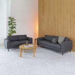 Omaha 2 Seater Sofa in Dark Grey and Basel Fabric - thumbnail 1
