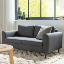 Omaha 2 Seater Sofa in Dark Grey and Basel Fabric - thumbnail 2