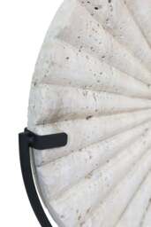Base Black Corvessa Ridged with Metal Disc Sculpture Travertine - thumbnail 6