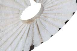 Base Black Corvessa Ridged with Metal Disc Sculpture Travertine - thumbnail 5