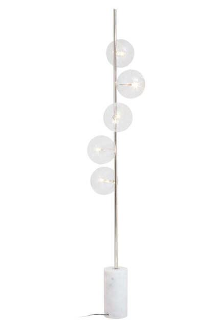 Valemont Floor Lamp – Nickel & White Marble - image 1