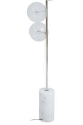 Valemont Floor Lamp – Nickel & White Marble - thumbnail 3