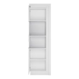 Lyon Tall Narrow Display Cabinet (LHD) (including LED lighting) in White and High Gloss - thumbnail 3