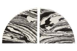 White Black Bookends Two of Set Delmorae And Marble - thumbnail 2