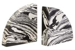 White Black Bookends Two of Set Delmorae And Marble