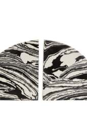 White Black Bookends Two of Set Delmorae And Marble - thumbnail 4
