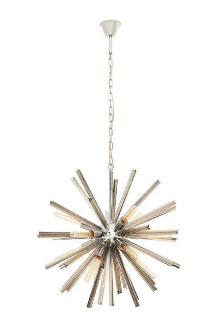 Whitmore Glass Light – Smoke Grey & Chrome Finish - image 1