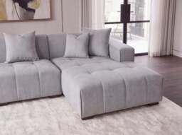 Aluxo Leonard Left Hand Corner Group in Cloudy Grey Bouclé - FOOTSTOOL - thumbnail 5