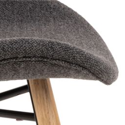 Batilda Dining Chairs with Grey Fabric and Oak Set of 2 - thumbnail 6