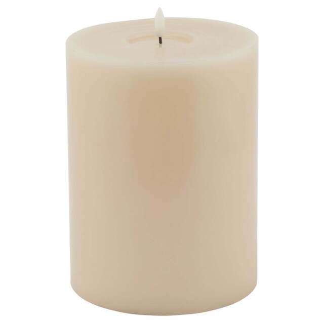 Luxe Collection Melt Effect 6 x 8 Taupe LED Wax Candle - image 1