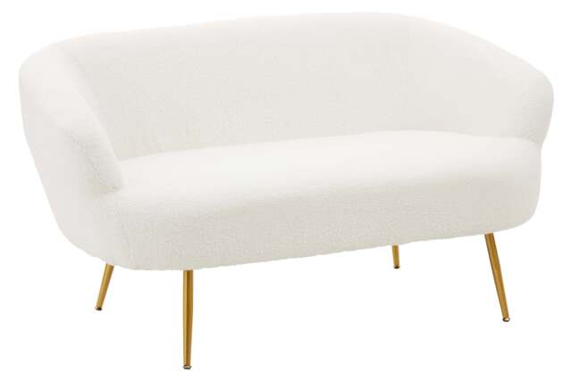 Laguna Two Seat Sofa With Gold Finish Legs