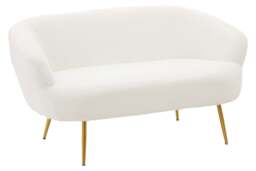 Laguna Two Seat Sofa With Gold Finish Legs