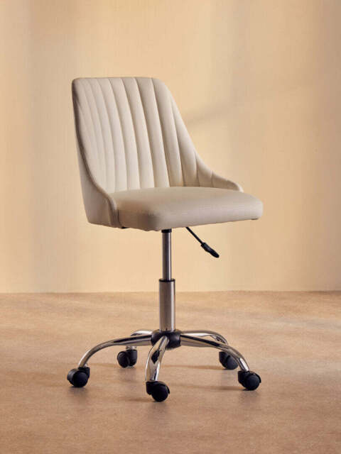 Monet Office Chair – Off-White Leather Effect - image 1