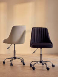 Monet Office Chair – Off-White Leather Effect - thumbnail 2