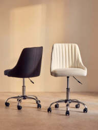 Monet Office Chair – Off-White Leather Effect - thumbnail 3