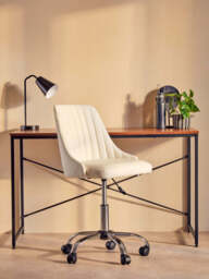 Monet Office Chair – Off-White Leather Effect - thumbnail 4