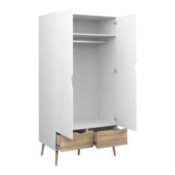 Oslo 3 Piece Bedroom Furniture Set in White & Oak Finish - thumbnail 5