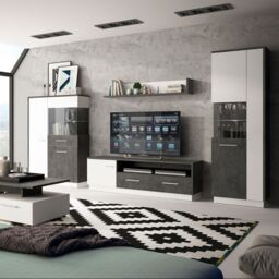 Zingaro 1 Door 2 Drawer Wide TV Cabinet - thumbnail 3