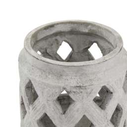 Earthen Glow: Athena Stone Lattice Lantern - thumbnail 2