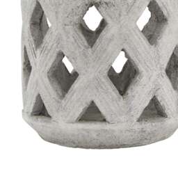 Earthen Glow: Athena Stone Lattice Lantern - thumbnail 3