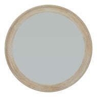 Large Round Washed Wood Framed Mirror - image 1