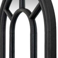 Black Wood Tall Arched Window Wall Mirror - thumbnail 2