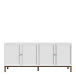 Wensley 4 Door 1 Drawer Sideboard in Light Grey and Oak - thumbnail 3