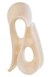 Loop Large Abstract Effect Sculpture Dune Marble White - thumbnail 1