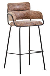 Linea Brown Faux Leather Bar Chair - thumbnail 6