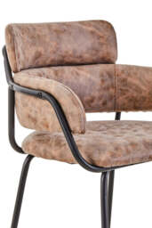 Linea Brown Faux Leather Bar Chair - thumbnail 3