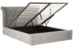Lockwood Brushed Velvet Ottoman Bed – Grey (King) - thumbnail 5