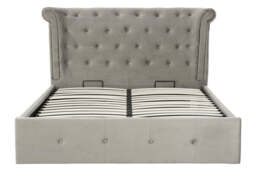 Lockwood Brushed Velvet Ottoman Bed – Grey (King) - thumbnail 1