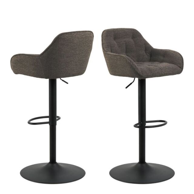 Taupe Swivel Bar Stools – Height Adjustable – Set of 2 – Brooke Collection - image 1