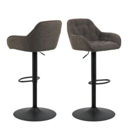 Taupe Swivel Bar Stools – Height Adjustable – Set of 2 – Brooke Collection - thumbnail 1