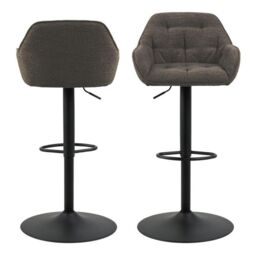 Taupe Swivel Bar Stools – Height Adjustable – Set of 2 – Brooke Collection - thumbnail 3