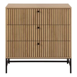 Albany Chest of 3 Drawers in Oak/Black Legs - thumbnail 4