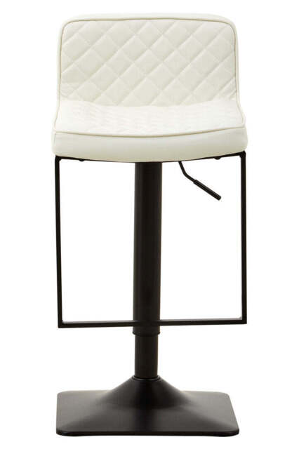 Lido Bar Chair – White Leather Effect with Black Base - image 1