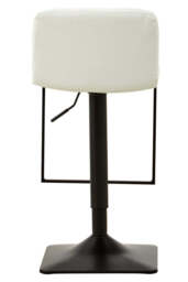 Lido Bar Chair – White Leather Effect with Black Base - thumbnail 6