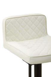 Lido Bar Chair – White Leather Effect with Black Base - thumbnail 4
