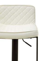 Lido Bar Chair – White Leather Effect with Black Base - thumbnail 5