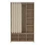 Uppsala Open Wardrobe Unit in Jackson Hickory Oak with a Beige Textile Curtain - thumbnail 2