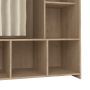 Uppsala Open Wardrobe Unit in Jackson Hickory Oak with a Beige Textile Curtain - thumbnail 6