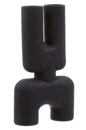 Dune Small Black Vase Sculptured